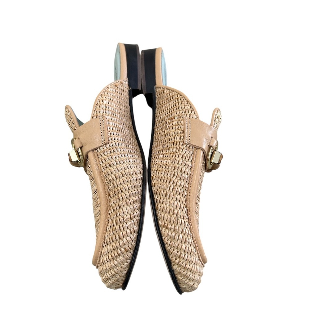 poesie veneziane tan Woven Mules Bamboo gold horsebit buckle leather sole EU38 - Picture 4 of 9